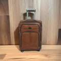 Premium Leather 1-Piece Suitcase Small 55cm +Smte Keyring-Light Brown