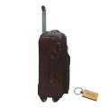 Premium Leather 1-Piece Suitcase Small 55cm +Smte Keyring-Chocolate