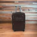 Premium Leather 1-Piece Suitcase Small 55cm +Smte Keyring-Chocolate
