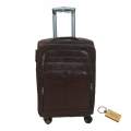 Premium Leather 1-Piece Suitcase Large 75cm +Smte Keyring-Chocolate