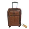Premium Leather 1-Piece Suitcase Medium 65cm +Smte Keyring-Light Brown
