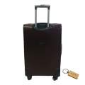 Premium Leather 1-Piece Suitcase Small 55cm +Smte Keyring-Brown