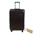 Premium Leather 1-Piece Suitcase Small 55cm +Smte Keyring-Dark Brown