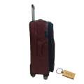 Premium Leather 1-Piece Suitcase Medium 65cm +Smte Keyring-Brown