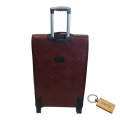 Premium Leather 1-Piece Suitcase Large 75cm +Smte Keyring-Dark Brown