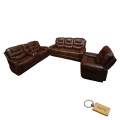 Modern 3-Piece Brown Sofa Set-CX045+ Smte Keyring