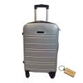 Durable Elegance: 1-Piece ABS Suitcase Medium 65Cm+Smte keyring-Silver