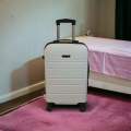 Durable Elegance: 1-Piece ABS Suitcase Medium 65Cm+Smte keyring-White