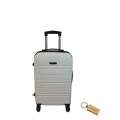 Durable Elegance: 1-Piece ABS Suitcase Medium 65Cm+Smte keyring-White