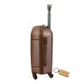 DurableElegance:1-Piece Suitcase Small 55cm +Smte keyring-Gold