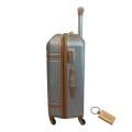 Durable Elegance: 1-Piece ABS Suitcase Medium 65Cm+Smte keyring-Grey