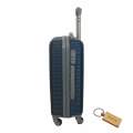 DurableElegance:1-Piece Suitcase Small 55cm +Smte keyring-Dark Blue