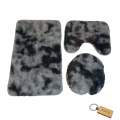 Sumptuous Comfort: Plush and Fluffy Toilet Seat Cover+Grey Mix