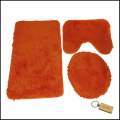 Sumptuous Comfort: Plush and Fluffy Toilet Seat Cover+Smte Keyring-Orange