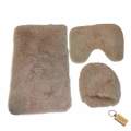 Sumptuous Comfort: Plush and Fluffy Toilet Seat Cover+Smte Keyring-Brown