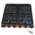 4-Plate Gas Stove with Stainless Steel Finish-ges-d20 sk-k2+Smte Keyring