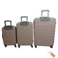 Elegant Travel Essentials: 3-Piece Powder Pink Protected Luggage Set+Smte Keyring