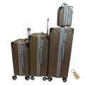 Deluxe 4-Piece Travel Luggage Set -GX4+Smte Keyring- Brown