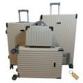 Deluxe 4-Piece Travel Luggage Set -GX4+Smte Keyring-Cream White