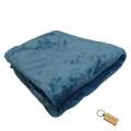 Compact Travel Fleece Blankets 180 x210cm +Smte Keyring- Blue