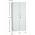 Steel Swing Door Inner Handle Filing Cabinet Storage Cupboard - Light Grey