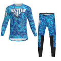 Supermoist 2023 Summer Riding Shirt and Pants "Stripper Camo" Range in Blue - M | XL