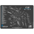 Cerus Gear Handgun Promat Cleaning Mat - CZ P07 Schematic - Charcoal Grey