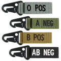 TacSpec Blood Type Key Chain - Various Black AB Neg