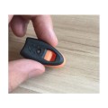 DZI Zipper/Utility Survival Whistle - Black and Orange