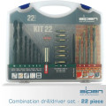 Drill and Screwdriver Bit Set 22 Piece In Carry Case Steel and Masonry