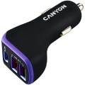 Canyon Car Charger C-08 PD 18W USB-C 2USB-A - Black / Purple