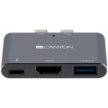 Canyon DS-1 Hub 3 in 1 Thunderbolt 3 Type C  - Space Grey