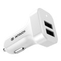 Intouch Dual Car Charger 2.4A + 3 Prong Cable - White