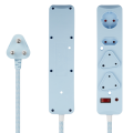 Switched 4 Way Surge Protected Multiplug 0.5M - Blue