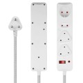 Switched 4 Way Surge Protected Multiplug 0.5M - White