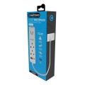 Switched 4 Way Surge Protected Multiplug 0.5M - White