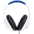 JBL Quantum 100P Console Wired Over-Ear Gaming Headphones - White / Blue