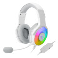 Redragon Over Ear Pandora USB + Aux RGB Gaming Headset - White