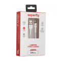 Superfly 2m 2.4A Type C Fast Charge Cable - White