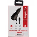 Superfly 2.1A Micro Fixed Car Charger - Black