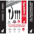 Superfly 3in1 Multi Charge Cable Type C Micro Lightning