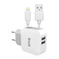 Snug Home Charger 2 USB Port 3.4 Amp Charger Apple Lightning - White