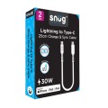 Snug Type C To MFI Lightning Cable 30W 25cm - White