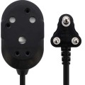 Switched 3m BTB Extension Cable/Cord/Lead Multiplug Heavy Duty - Black