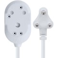 Switched 3m BTB Extension Cable/Cord/Lead Multiplug Heavy Duty - White