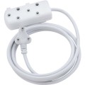 Switched 10m SBS Extension Cable/Cord/Lead Multiplug Light Duty - White