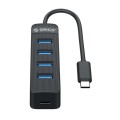 Orico 4 Port USB3.0 to Type-C Hub - Black
