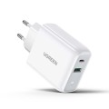 UGREEN 2 Port 30W PD/USB Home Charger - White