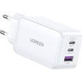 UGreen 3 Port GAN 65W PD Wall Charger - White