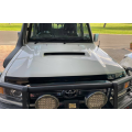 Toyota Landcruiser 79 &amp; 76 Series Bonnet Guard Black with logo Or Clear 2017-